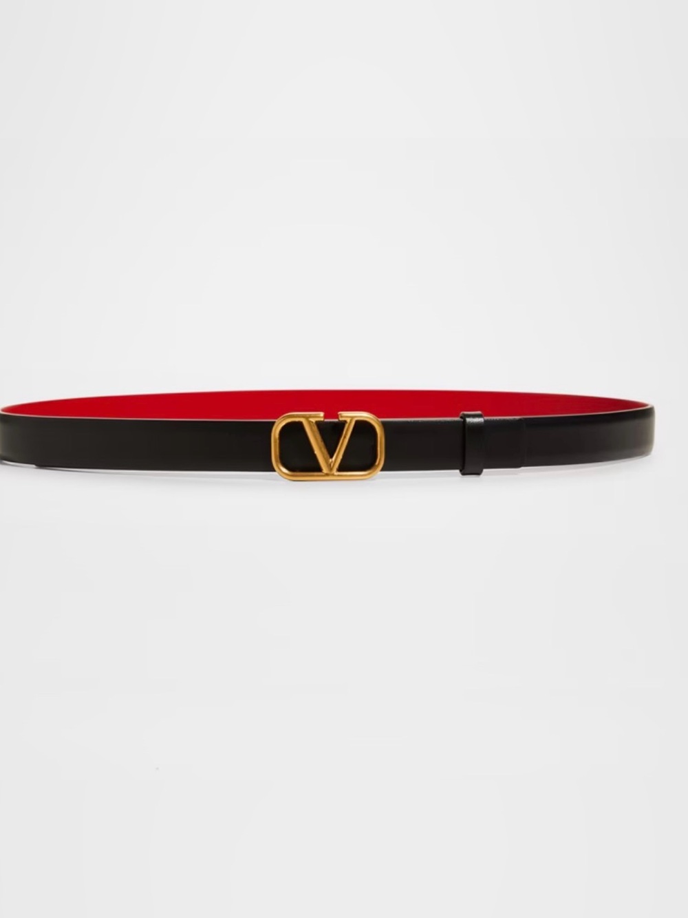 Valentino VLogo Reversible Black & Red Leather Belt size small